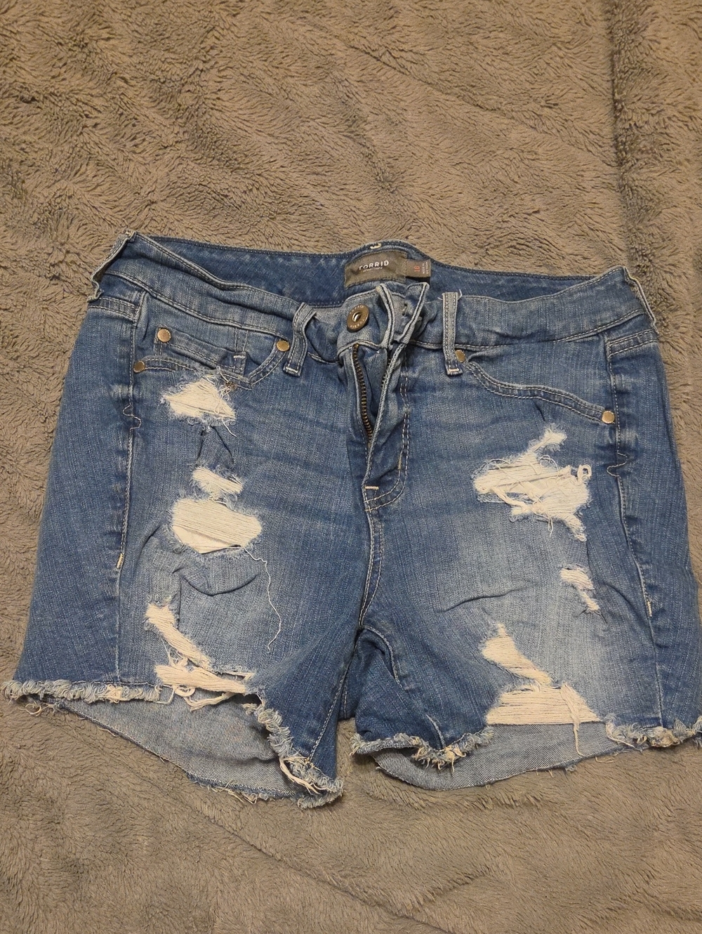 torrid Distressed Blue Jean Shorts